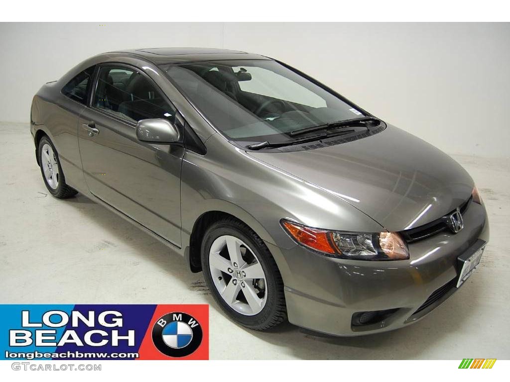 2007 Civic EX Coupe - Galaxy Gray Metallic / Gray photo #1