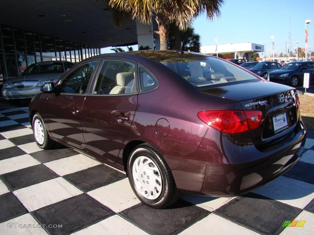 2009 Elantra SE Sedan - Purple Rain / Beige photo #9