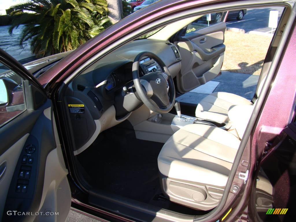 2009 Elantra SE Sedan - Purple Rain / Beige photo #10
