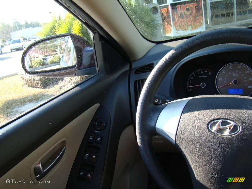 2009 Elantra SE Sedan - Purple Rain / Beige photo #19