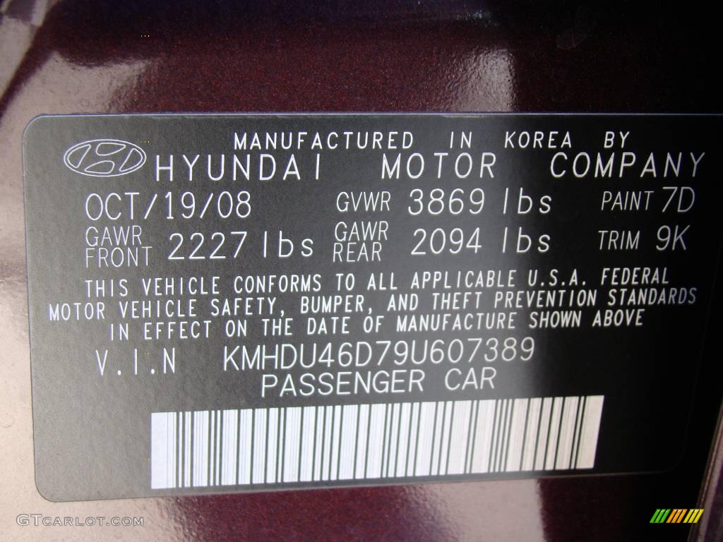 2009 Elantra SE Sedan - Purple Rain / Beige photo #24