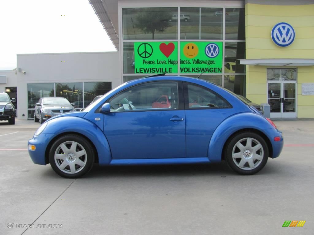 2001 New Beetle GLS 1.8T Coupe - Techno Blue Pearl / Black photo #2