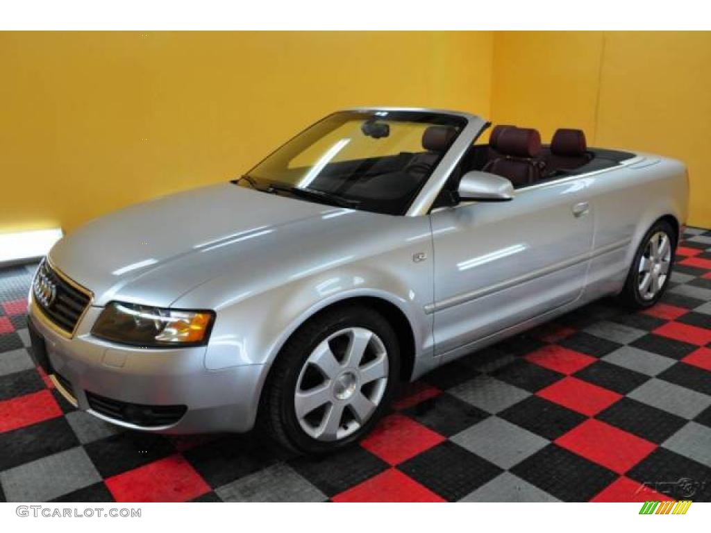 2004 A4 3.0 Cabriolet - Light Silver Metallic / Red photo #1