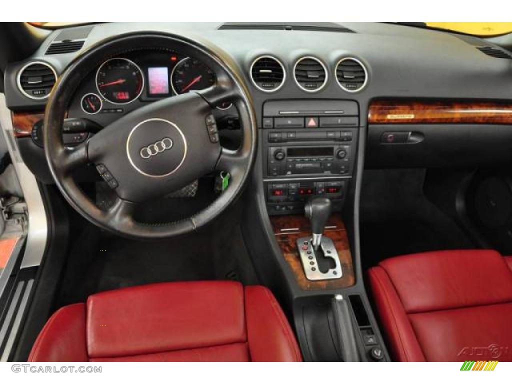 2004 A4 3.0 Cabriolet - Light Silver Metallic / Red photo #7