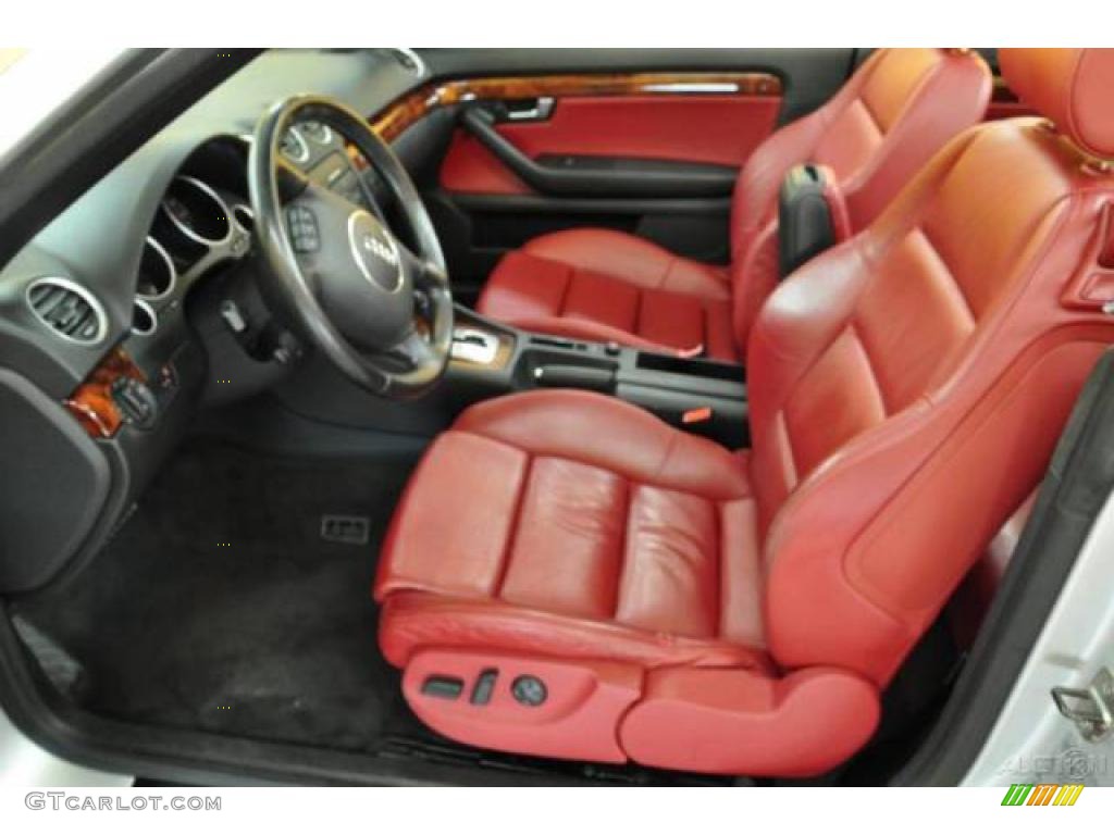 2004 A4 3.0 Cabriolet - Light Silver Metallic / Red photo #8