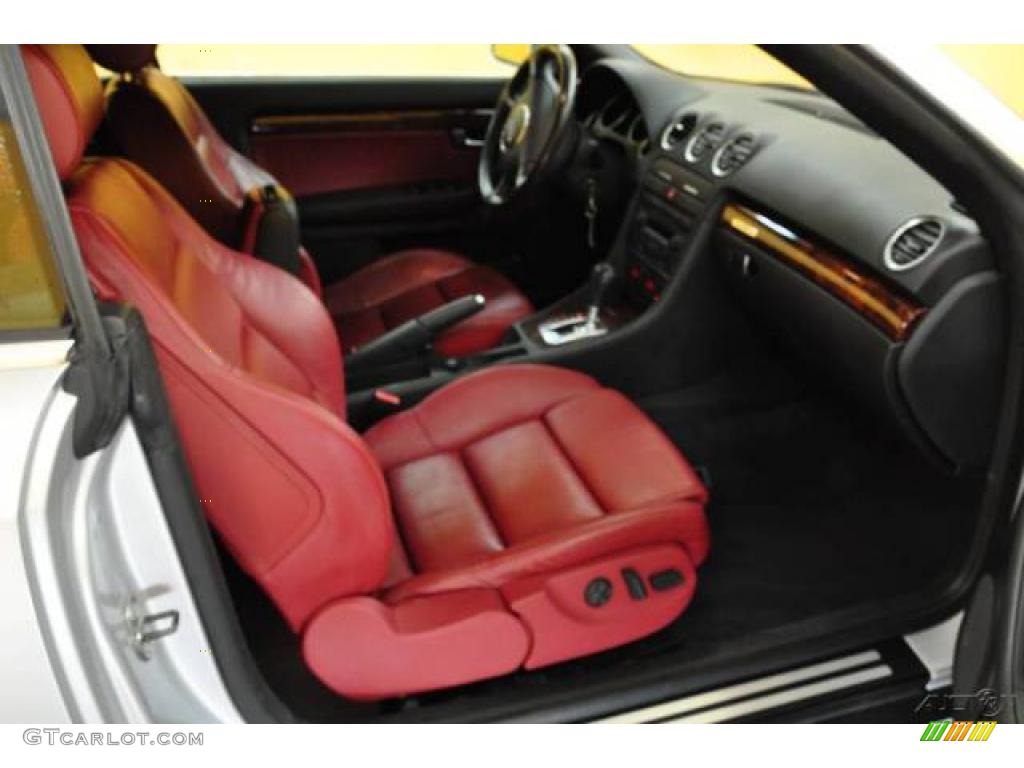 2004 A4 3.0 Cabriolet - Light Silver Metallic / Red photo #12