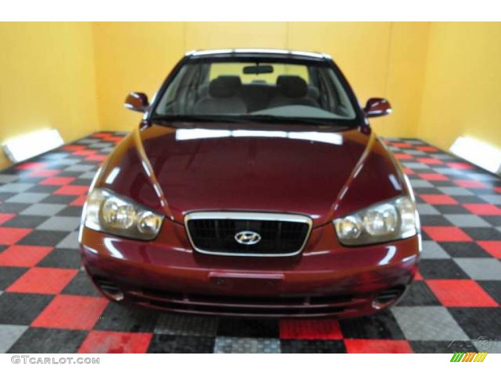 2001 Elantra GLS - Cranberry / Beige photo #2