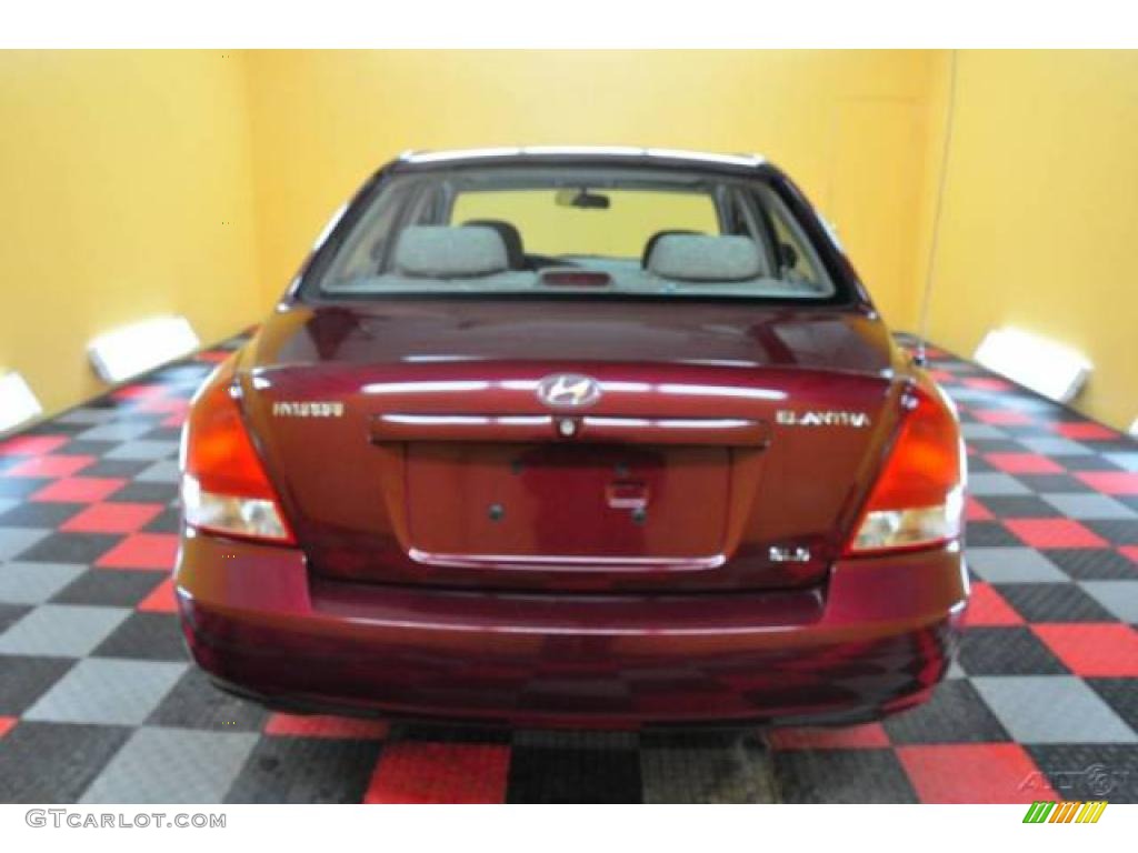 2001 Elantra GLS - Cranberry / Beige photo #5
