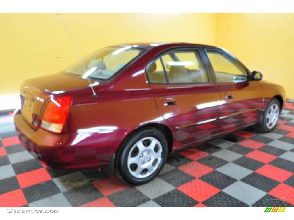 2001 Elantra GLS - Cranberry / Beige photo #6