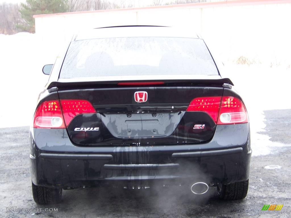 2007 Civic Si Sedan - Nighthawk Black Pearl / Black photo #6