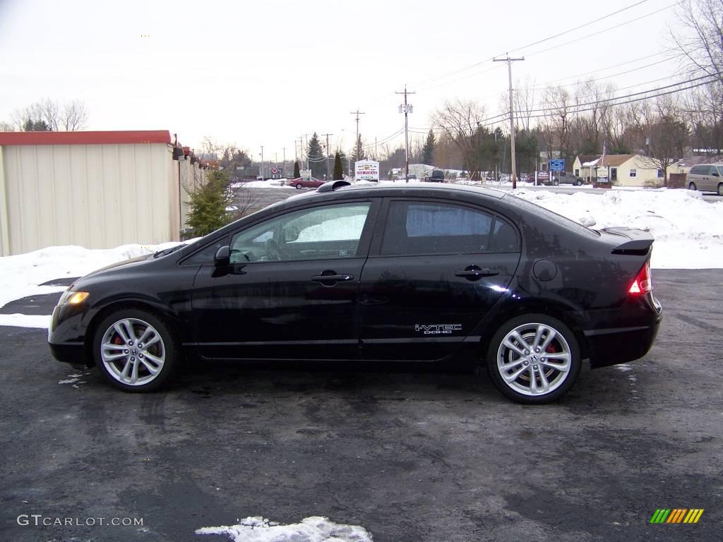 2007 Civic Si Sedan - Nighthawk Black Pearl / Black photo #8