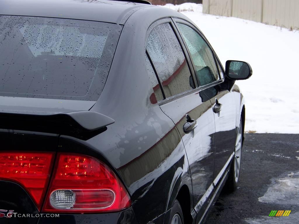 2007 Civic Si Sedan - Nighthawk Black Pearl / Black photo #15