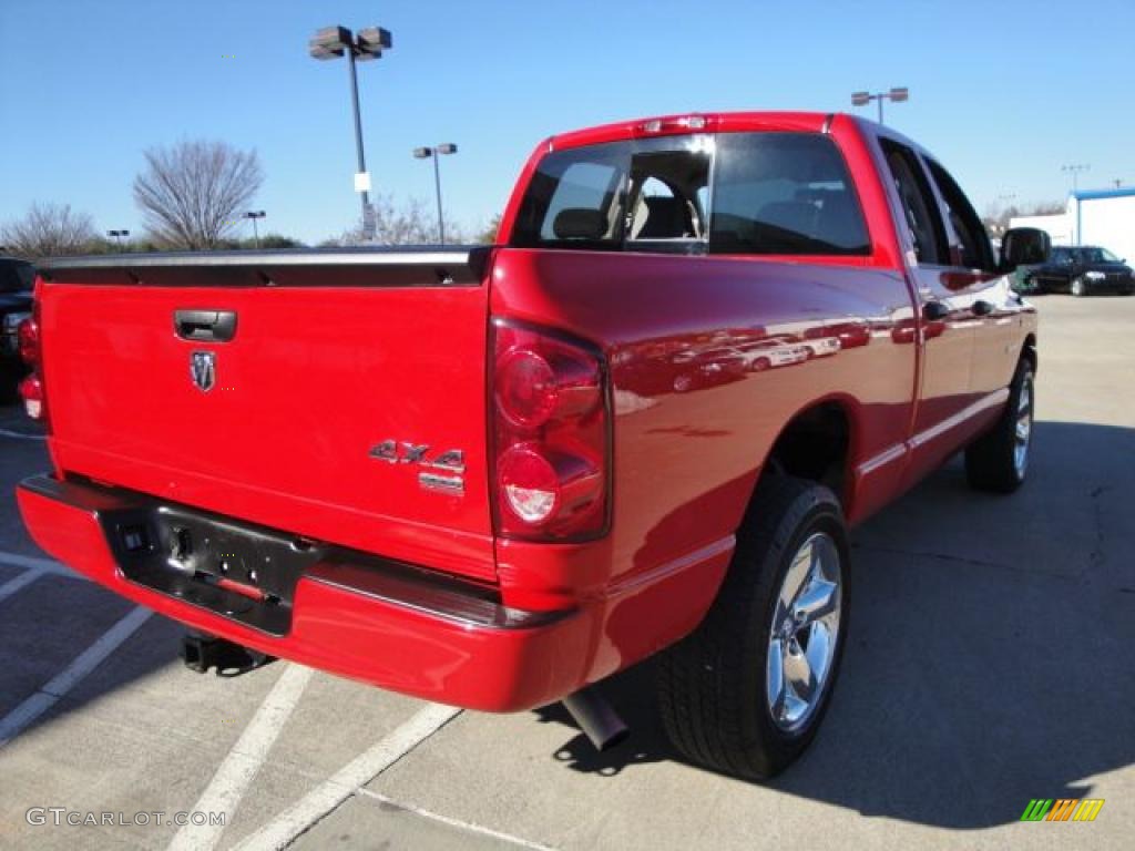 2008 Ram 1500 SLT Quad Cab 4x4 - Flame Red / Khaki photo #3