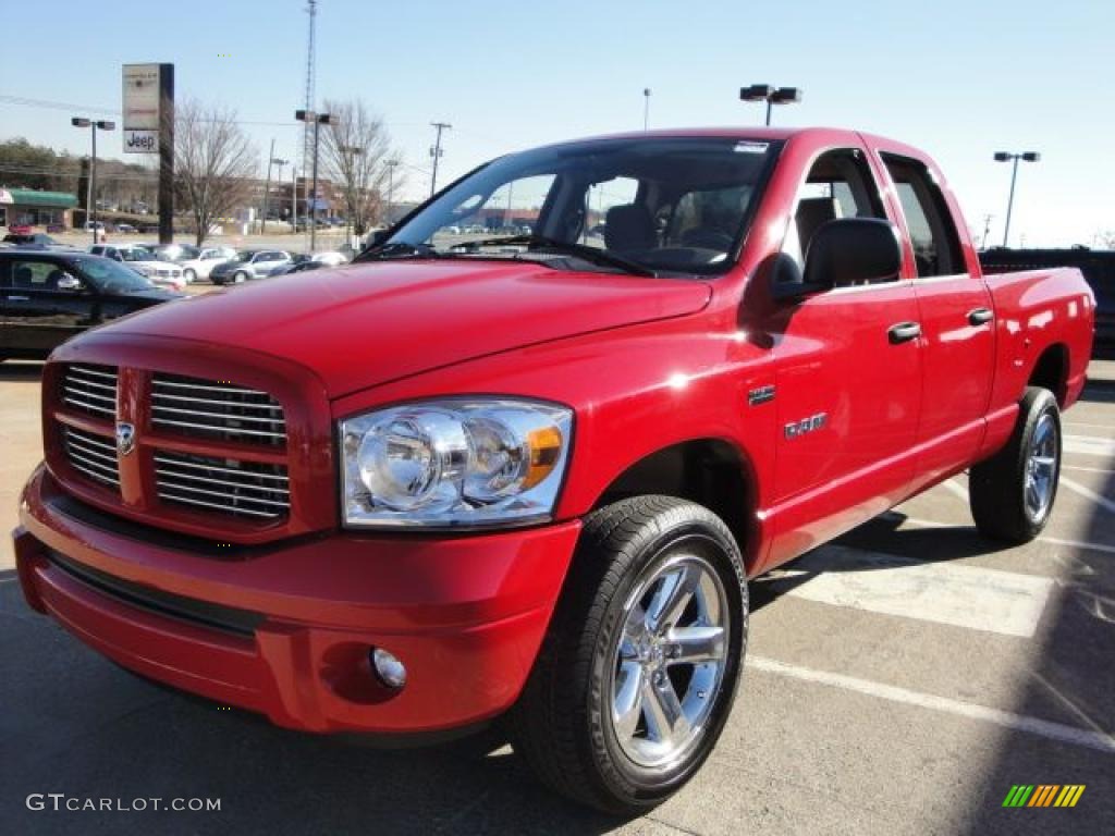 2008 Ram 1500 SLT Quad Cab 4x4 - Flame Red / Khaki photo #7