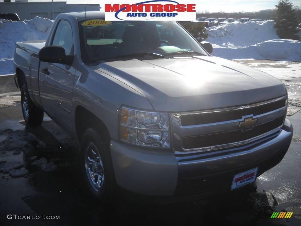 2008 Silverado 1500 Work Truck Regular Cab - Silver Birch Metallic / Dark Titanium photo #21