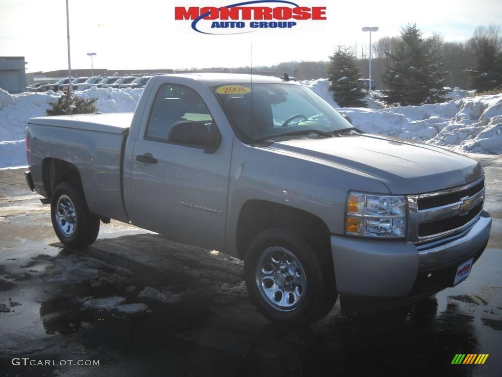 2008 Silverado 1500 Work Truck Regular Cab - Silver Birch Metallic / Dark Titanium photo #22