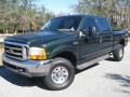 1999 Dark Hunter Green Metallic Ford F250 Super Duty XLT Crew Cab 4x4  photo #6