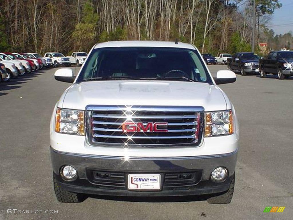 2008 Sierra 1500 SLT Crew Cab 4x4 - Polar White / Ebony photo #2