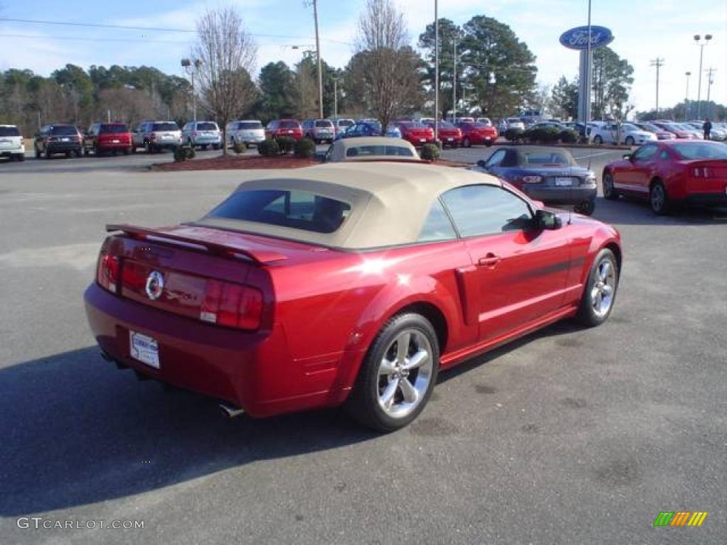 2008 Mustang GT/CS California Special Convertible - Dark Candy Apple Red / Black/Medium Parchment photo #5