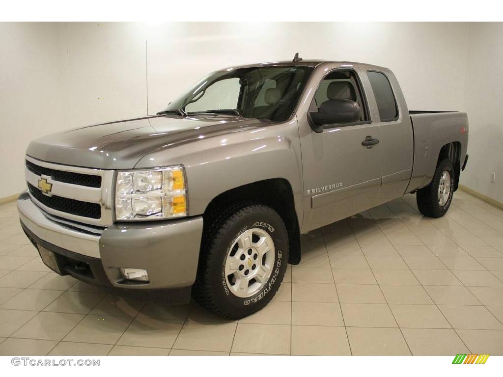 2008 Silverado 1500 LT Extended Cab - Graystone Metallic / Light Titanium/Ebony Accents photo #3