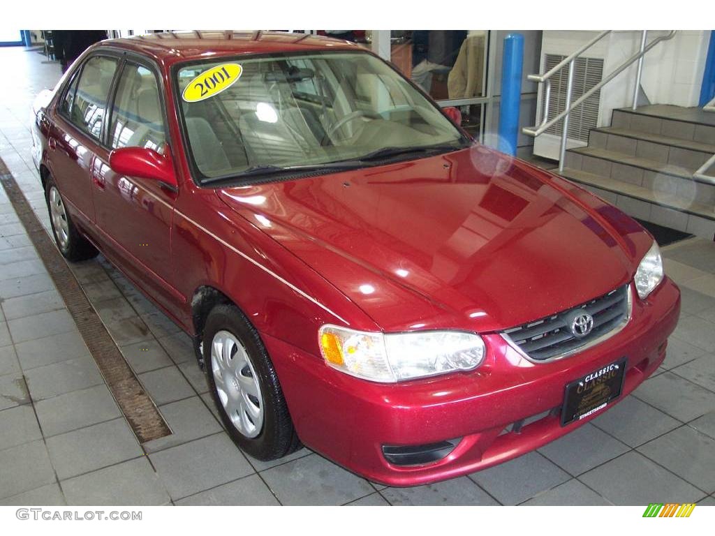 2001 Corolla LE - Impulse Red / Pebble Beige photo #1