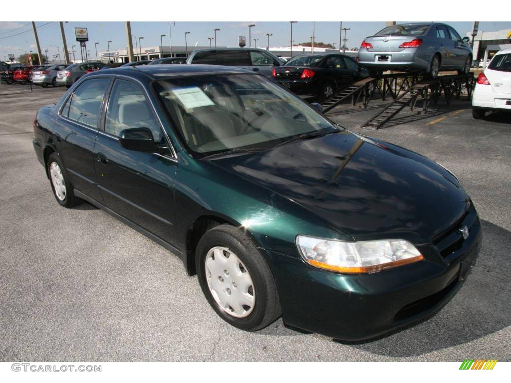 1999 Accord LX Sedan - Dark Emerald Pearl / Tan photo #4