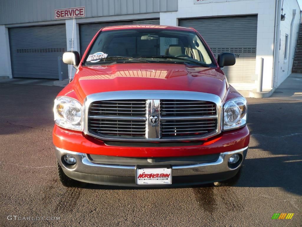 2007 Ram 1500 Big Horn Edition Quad Cab 4x4 - Flame Red / Medium Slate Gray photo #2