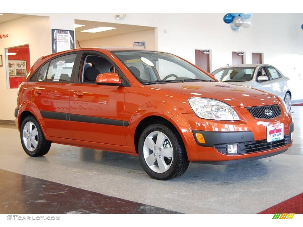 2009 Rio Rio5 SX Hatchback - Sunset Orange / Gray photo #9