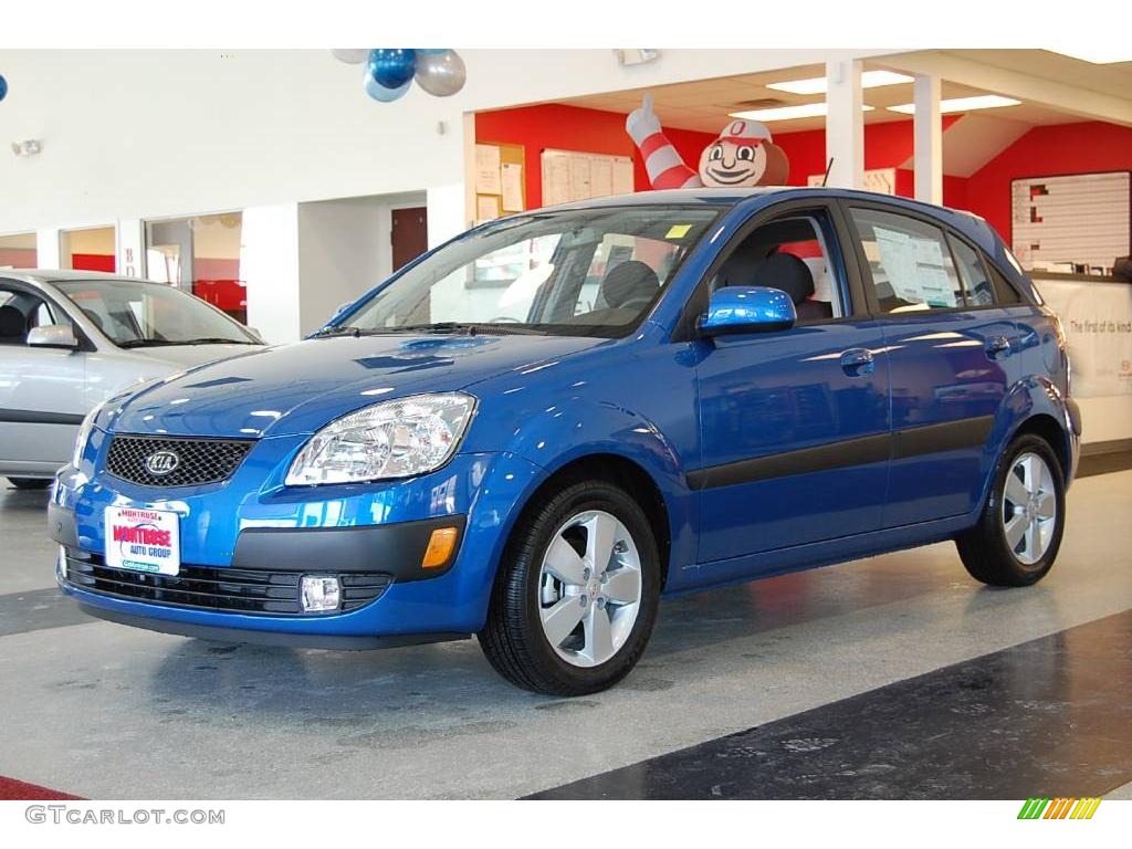 2009 Rio Rio5 SX Hatchback - Sapphire Blue / Gray photo #2