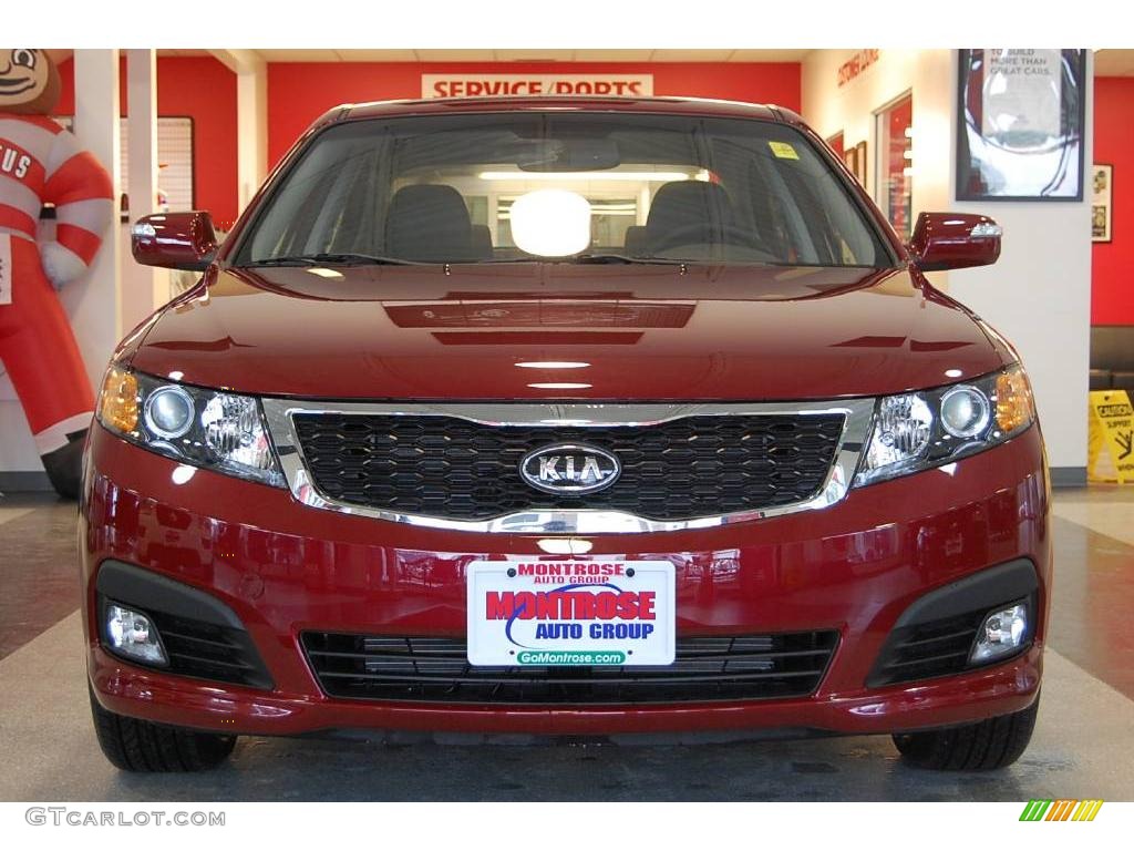 2009 Optima SX - Ruby Red / Black photo #11