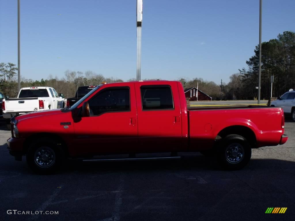 2004 F250 Super Duty XLT Crew Cab - Red / Black photo #6