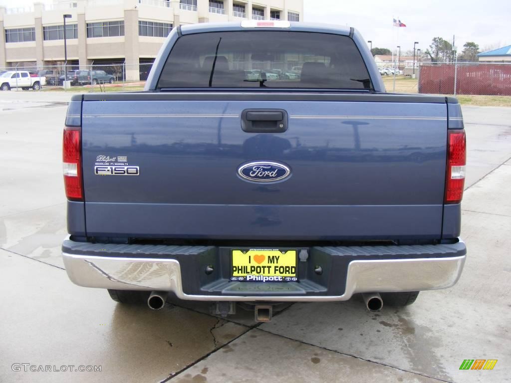2004 F150 XLT SuperCrew - Medium Wedgewood Blue Metallic / Tan photo #4
