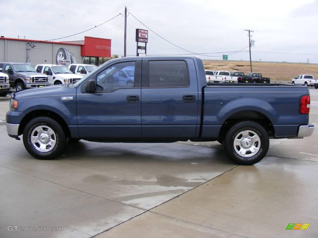 2004 F150 XLT SuperCrew - Medium Wedgewood Blue Metallic / Tan photo #6
