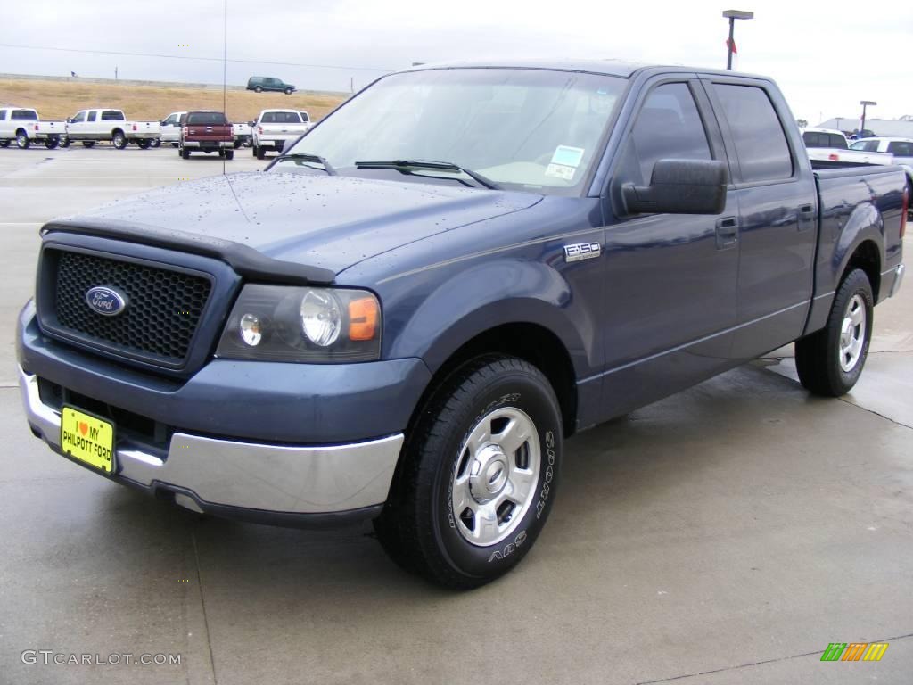 2004 F150 XLT SuperCrew - Medium Wedgewood Blue Metallic / Tan photo #7