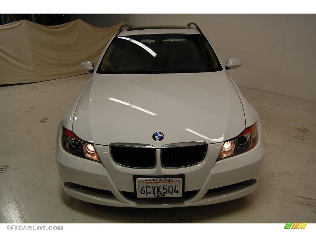 2007 3 Series 328i Wagon - Alpine White / Beige photo #5