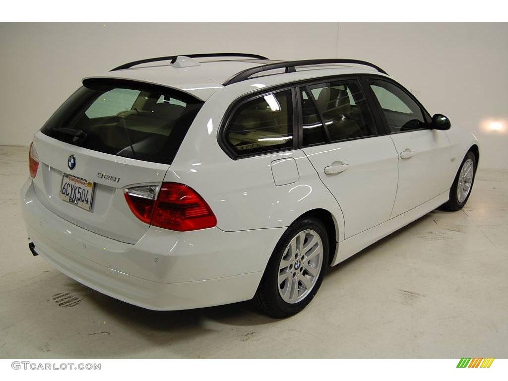 2007 3 Series 328i Wagon - Alpine White / Beige photo #6