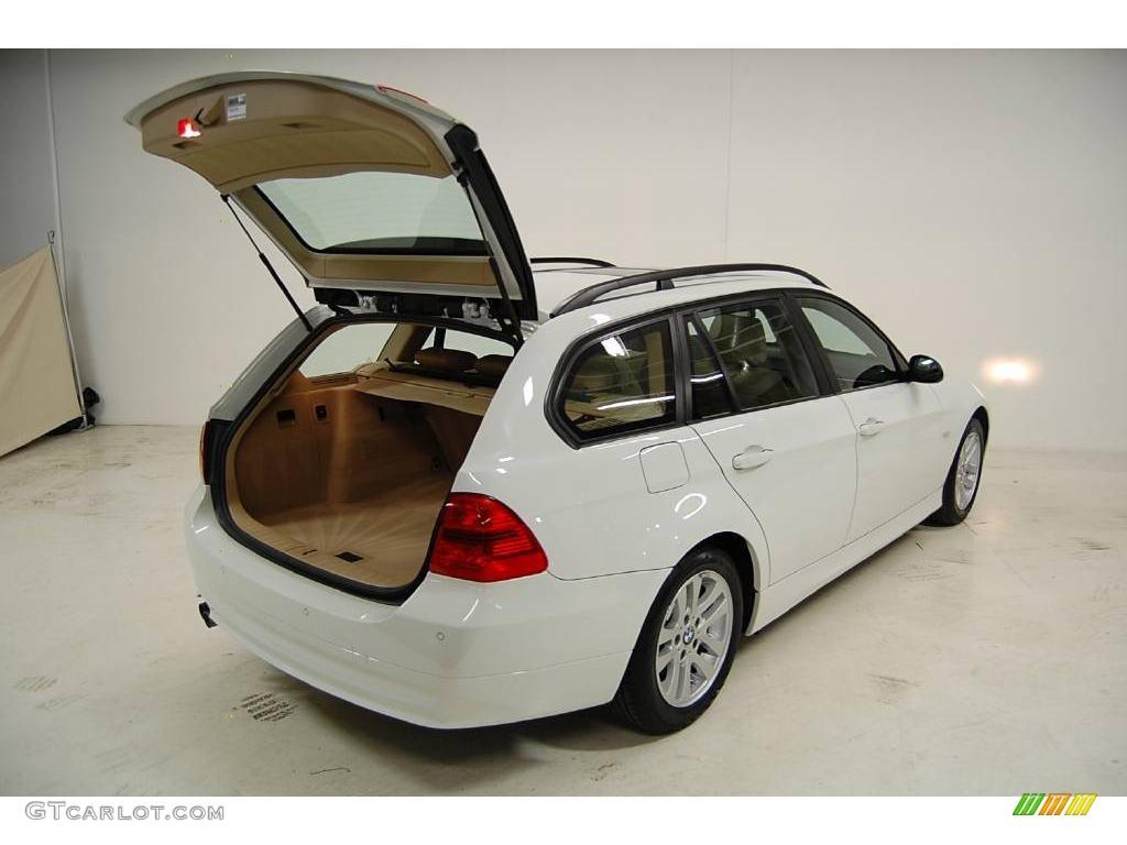 2007 3 Series 328i Wagon - Alpine White / Beige photo #10