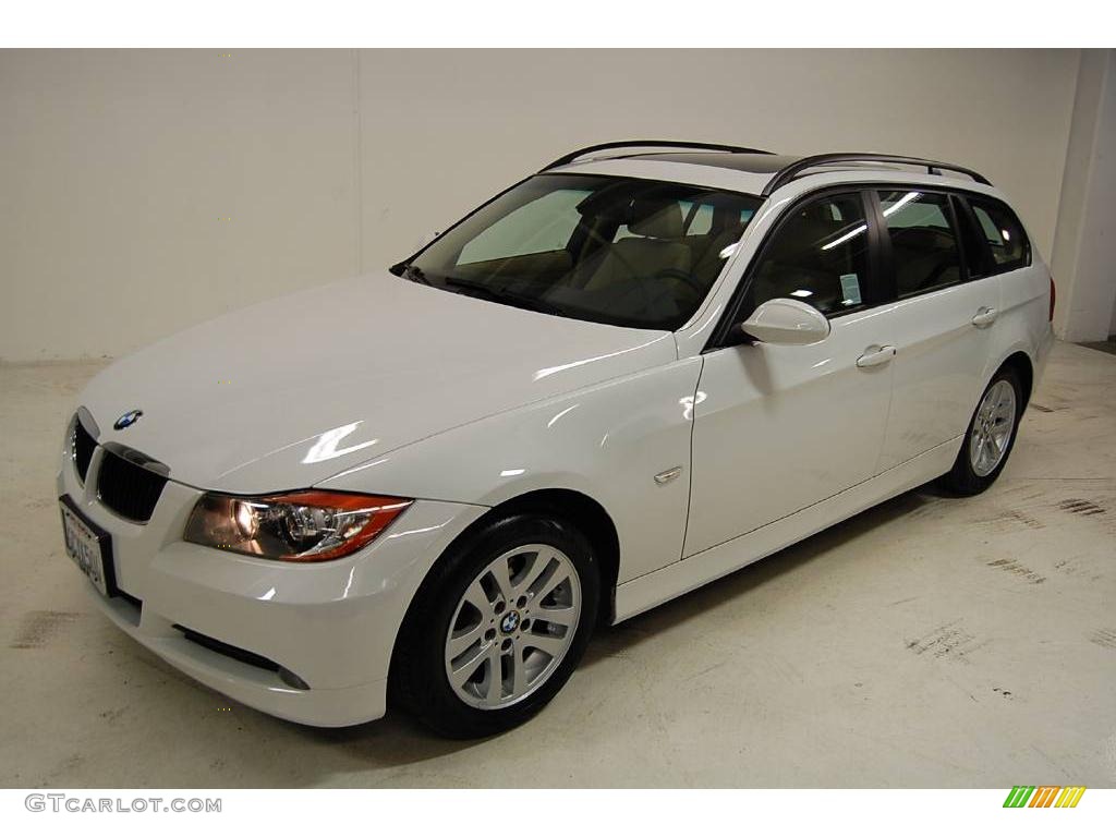 2007 3 Series 328i Wagon - Alpine White / Beige photo #12