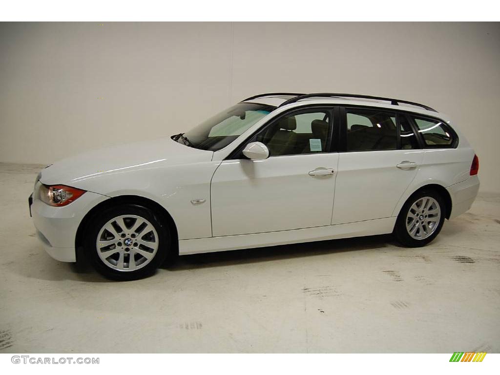 2007 3 Series 328i Wagon - Alpine White / Beige photo #13