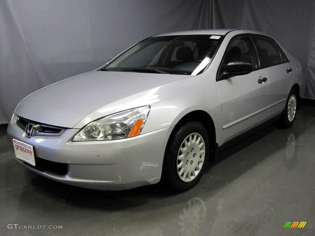 2004 Accord DX Sedan - Satin Silver Metallic / Black photo #1