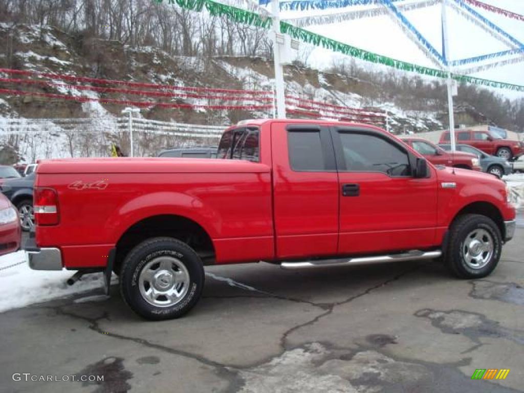 2005 F150 XLT SuperCab 4x4 - Bright Red / Tan photo #5