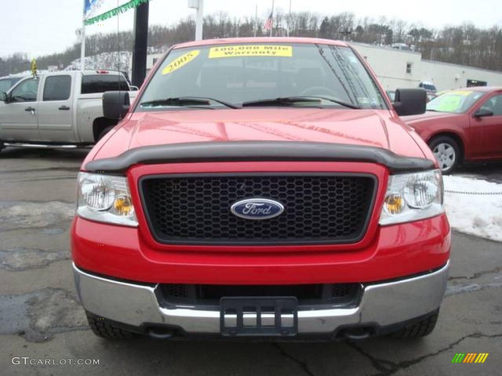 2005 F150 XLT SuperCab 4x4 - Bright Red / Tan photo #7