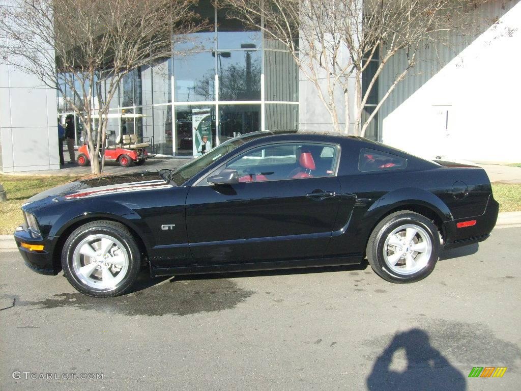2007 Mustang GT Premium Coupe - Black / Black/Red photo #1
