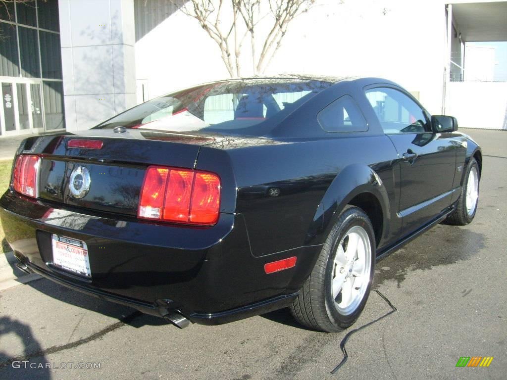 2007 Mustang GT Premium Coupe - Black / Black/Red photo #8