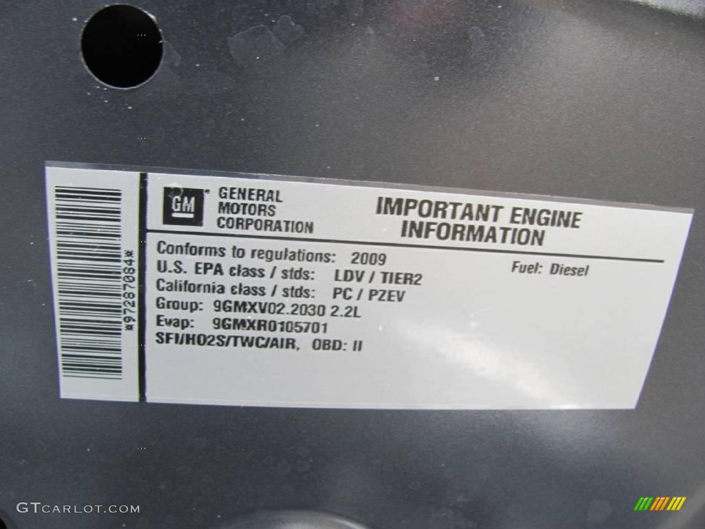 2009 Cobalt LT Sedan - Slate Metallic / Gray photo #27