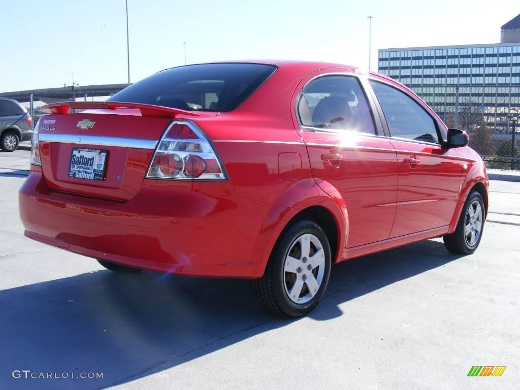 2007 Aveo LS Sedan - Sport Red / Charcoal Black photo #5