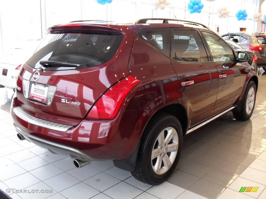 2006 Murano SL AWD - Merlot Pearl / Cafe Latte photo #3