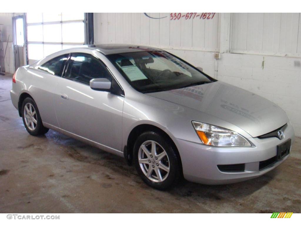 2003 Accord EX V6 Coupe - Satin Silver Metallic / Black photo #3