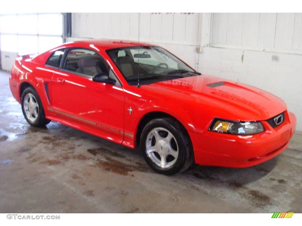 2001 Mustang V6 Coupe - Performance Red / Medium Parchment photo #4