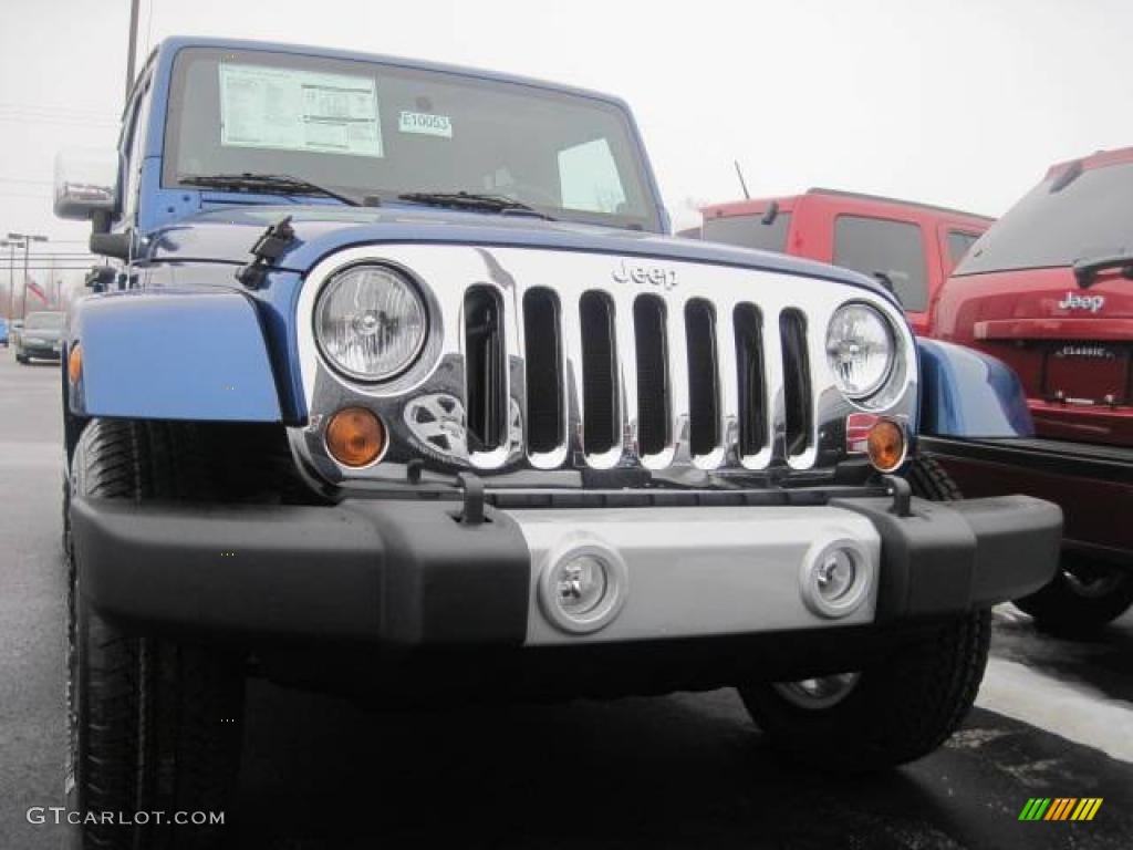 2010 Wrangler Unlimited Sahara 4x4 - Deep Water Blue Pearl / Dark Slate Gray/Medium Slate Gray photo #2